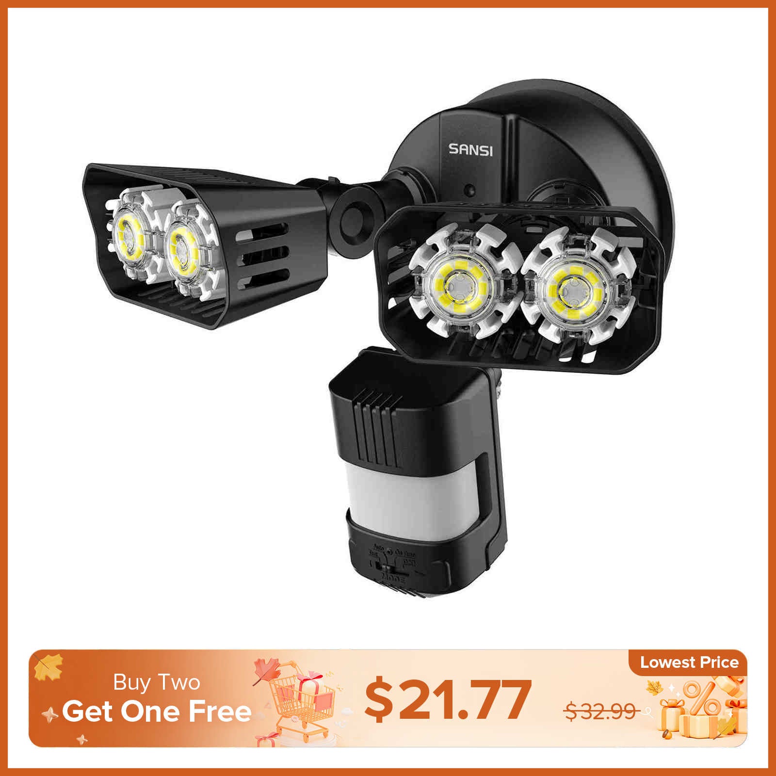 18W LED Security Light (Dusk to Dawn & Motion Sensor)