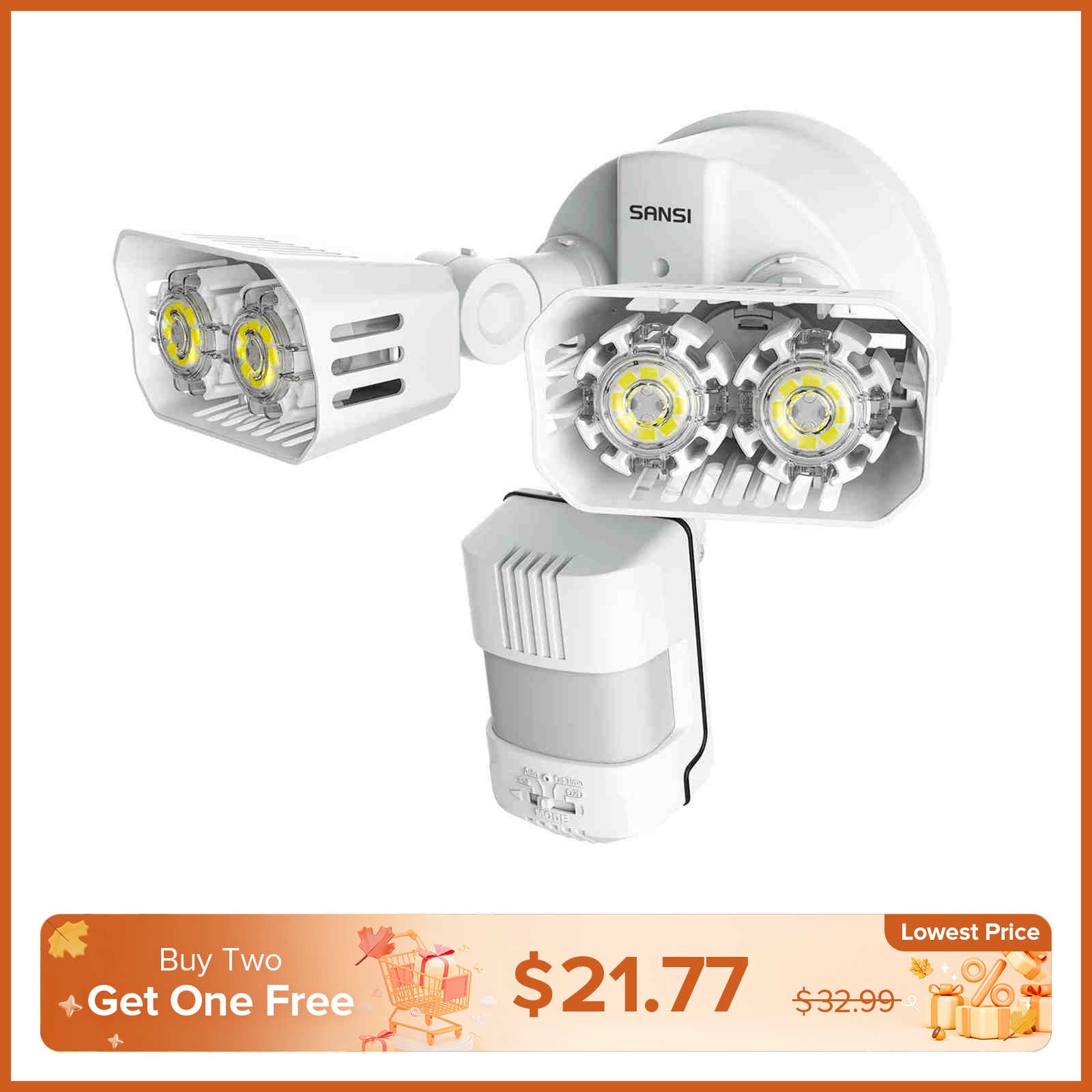 18W LED Security Light (Dusk to Dawn & Motion Sensor)