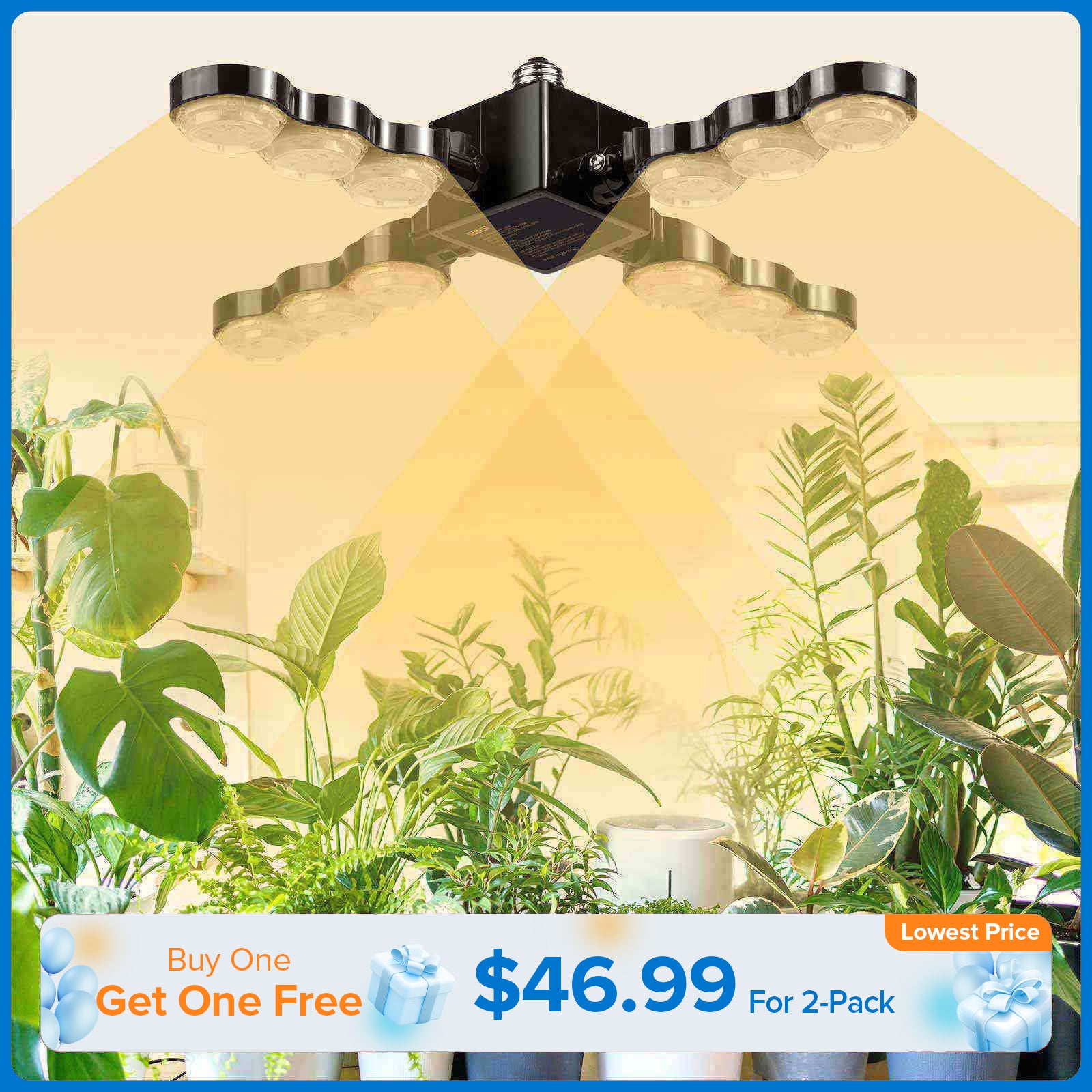 60W LED Grow Light (Folding Wings)(EU/UK ONLY)