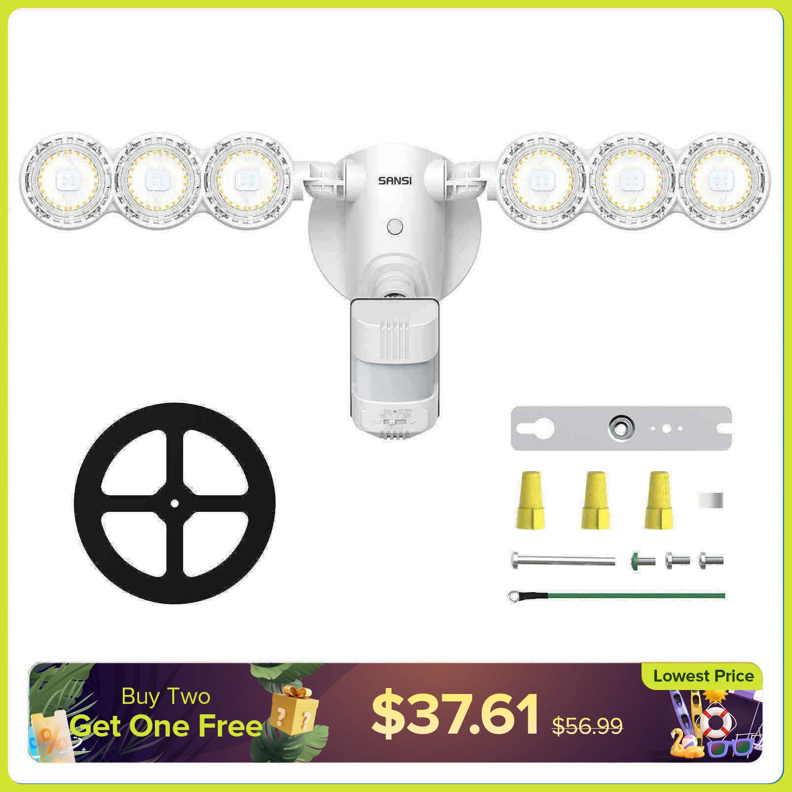 45W LED Security Light (Dusk to Dawn & Motion Sensor)