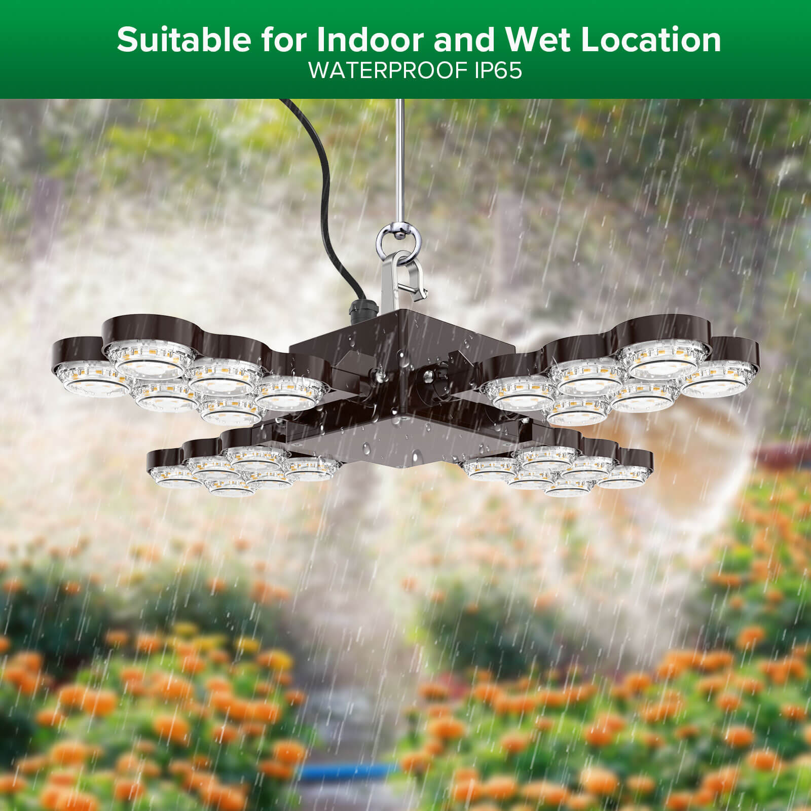 120W/240W Led Grow Light (Folding Wings) suitable for indoor and wet location, IP65