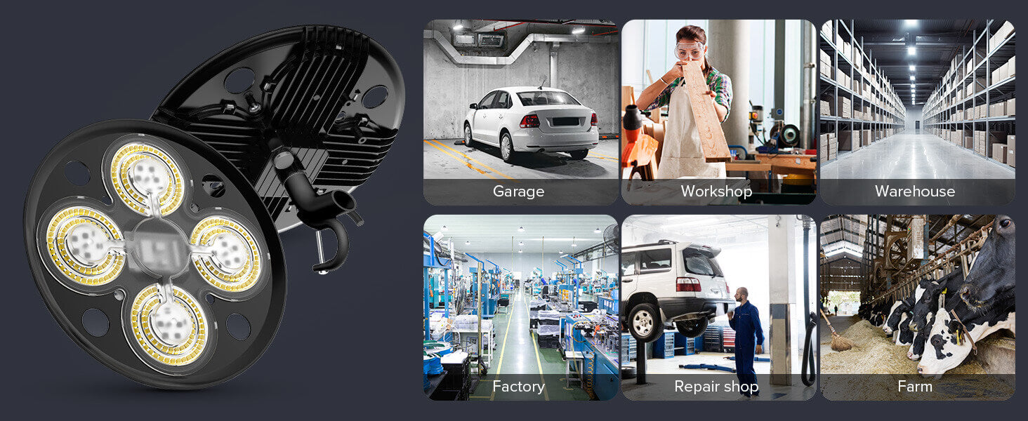 Wide Application：workshop,warehouse,farm and repair shop.Can be used in ambient temperatures from -22°F to 122°F.