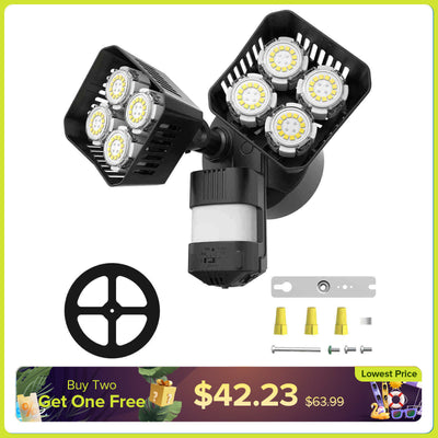 Square Upgraded 54W Led Security Light (Dusk to Dawn & Motion Sensor)(US/CA ONLY)