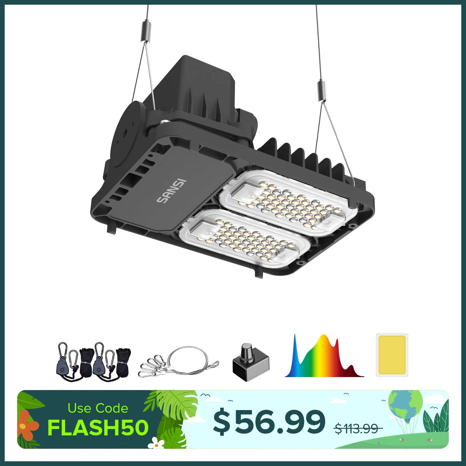 Dimmable 50W LED Grow Light (EU ONLY)