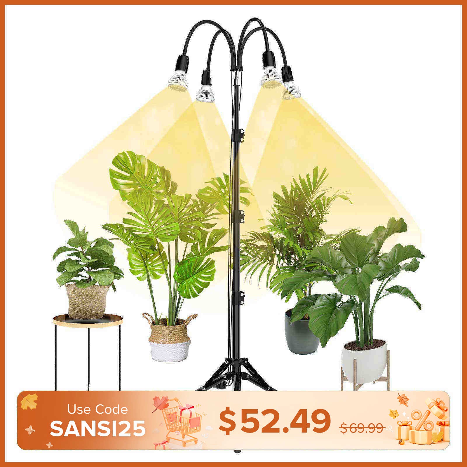 Upgraded 40W Grow Light with Adjustable Tripod Stand (US ONLY)