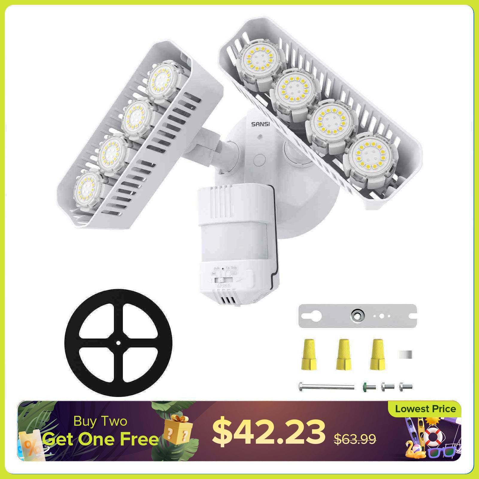 SANSI 54W LED Security Light - Ultra Bright & Energy Efficient