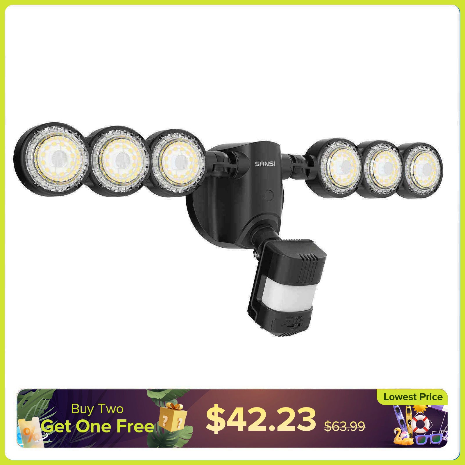 55W LED Security Light (Dusk to Dawn & Motion Sensor)(US ONLY)