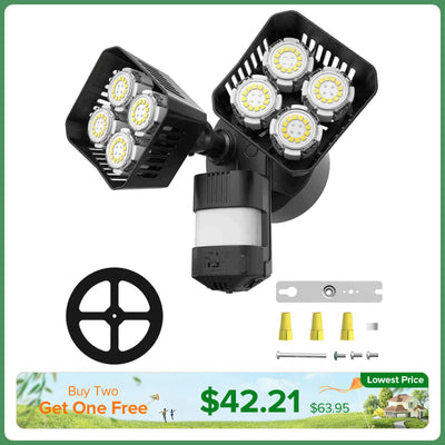 Luce di sicurezza a LED quadrata potenziata da 54 W (da tramonto ad alba e sensore di movimento) (SOLO USA/CA)