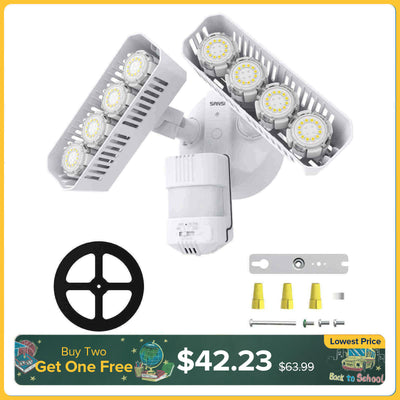 Rectangle Upgraded 54W Led Security Light (Dusk to Dawn&Motion Sensor)(US/CA ONLY)
