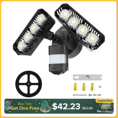 Rectangle Upgraded 54W Led Security Light (Dusk to Dawn&Motion Sensor)(US/CA ONLY)