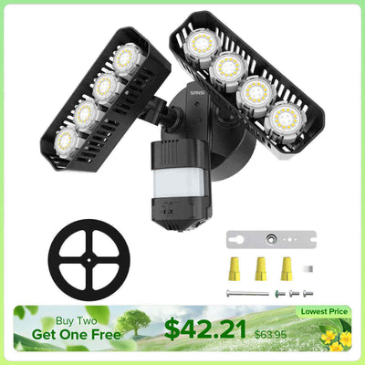 Rectangle Upgraded 54W Led Security Light (Dusk to Dawn&Motion Sensor)(US/CA ONLY)