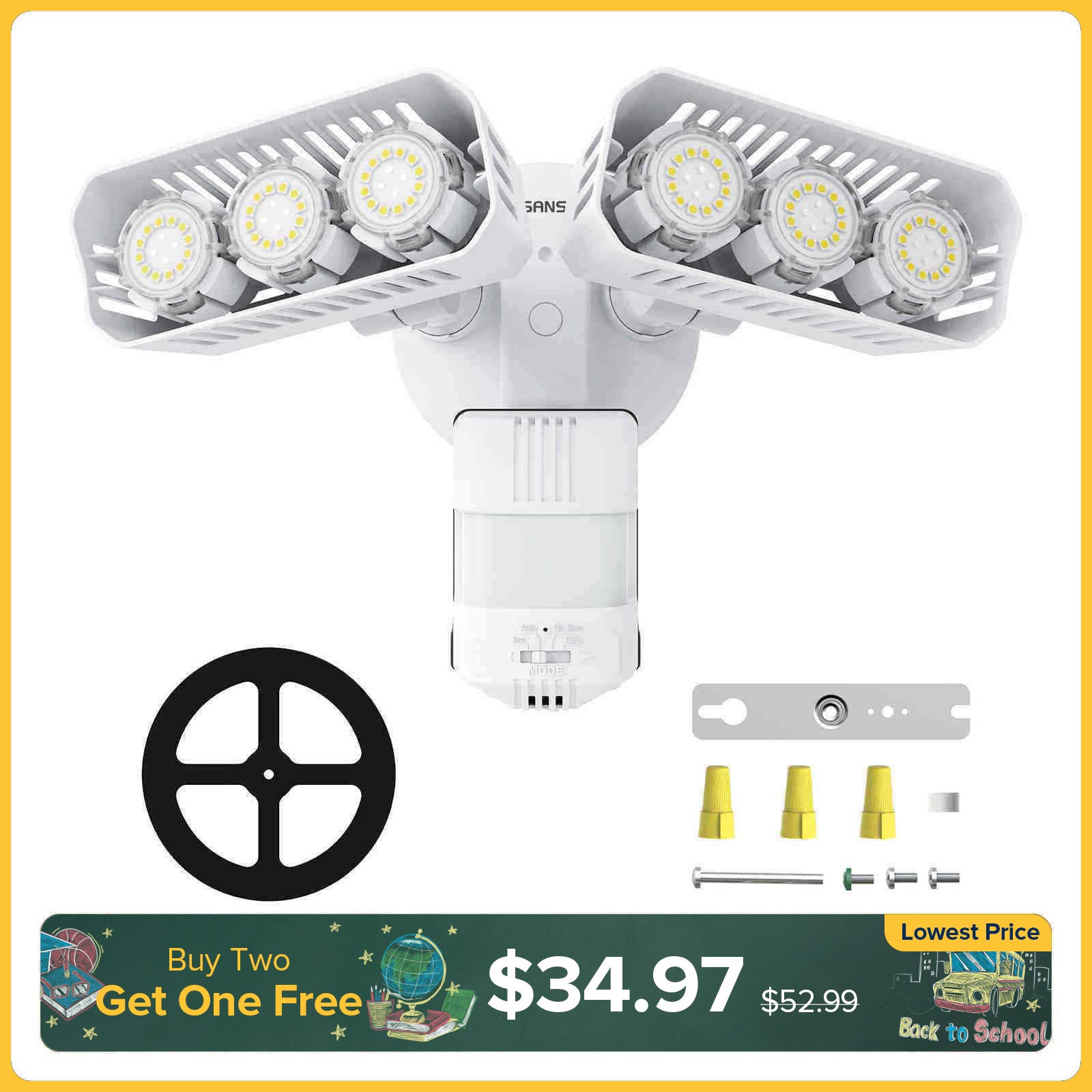 38W LED Security Light (Dusk to Dawn & Motion Sensor)(US CA ONLY)