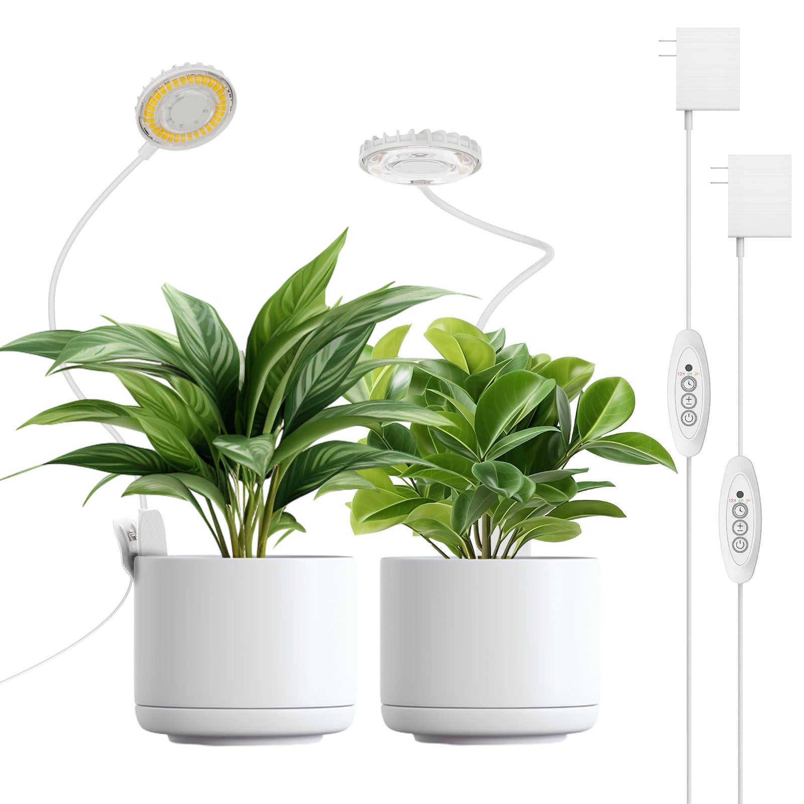 12 in white plant pot SANSI 12W Pot Clip LED Grow Light (US ONLY)