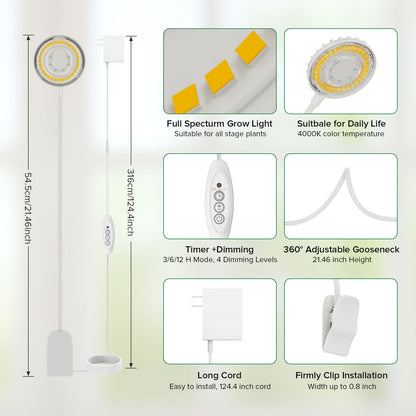 SANSI 12W Pot Clip LED Grow Light (US ONLY)