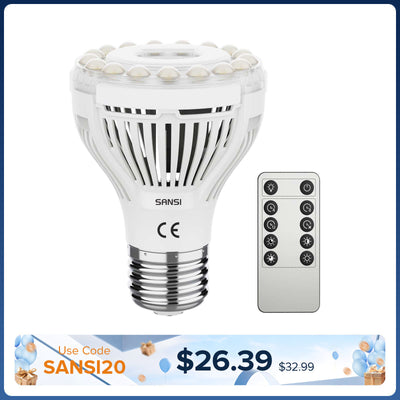 SANSI PAR20 4.5W Ampoule de culture LED avec télécommande (EU/UK UNIQUEMENT)