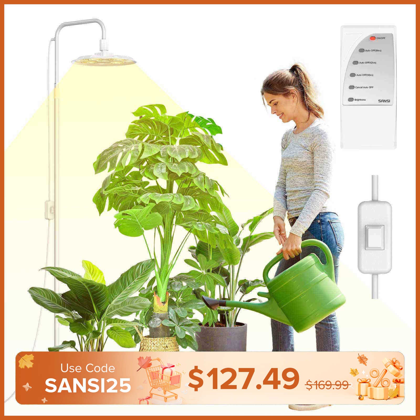 SANSI Tall Standing Grow Light With Remote Control (US ONLY)