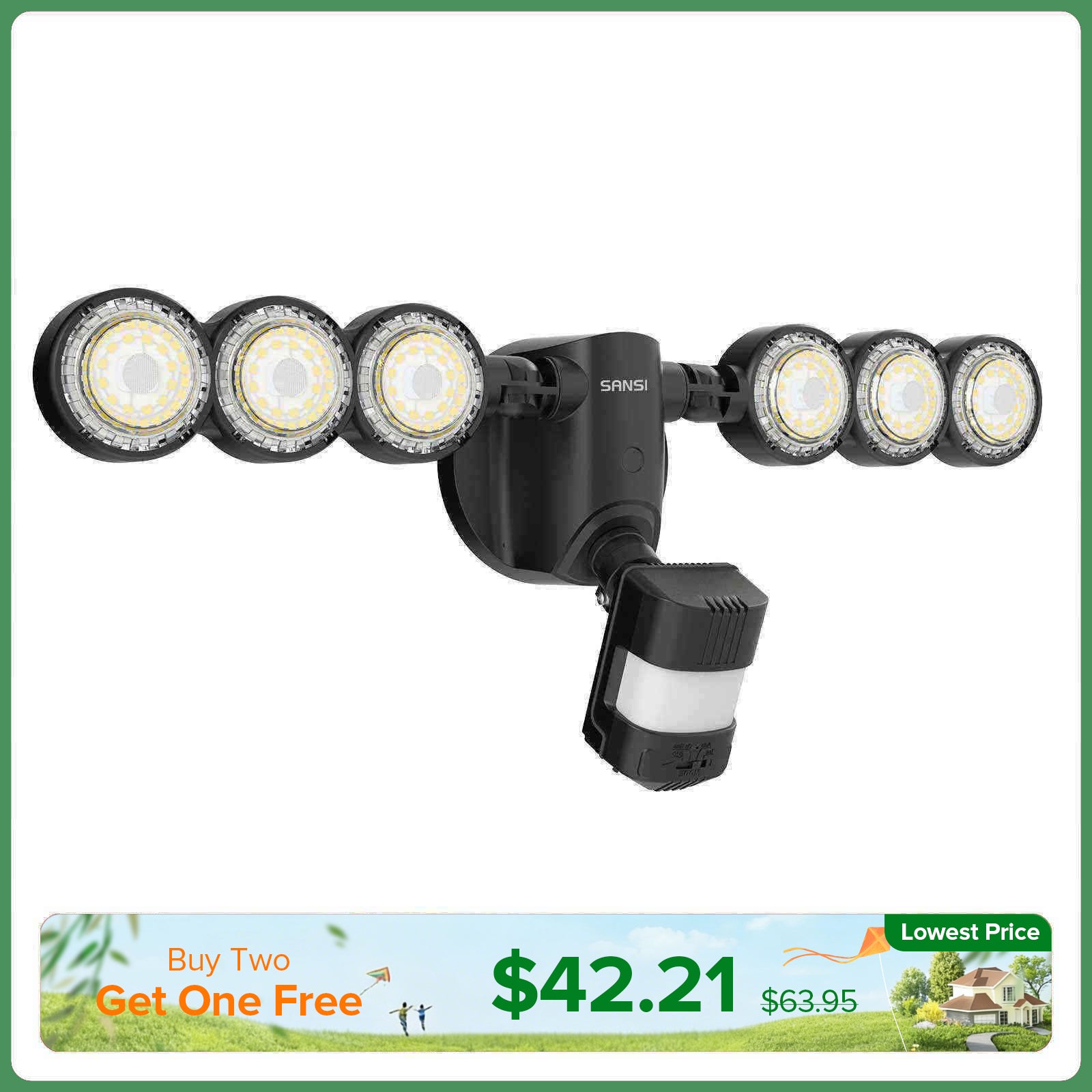 55W LED Security Light (Dusk to Dawn & Motion Sensor)(US ONLY)