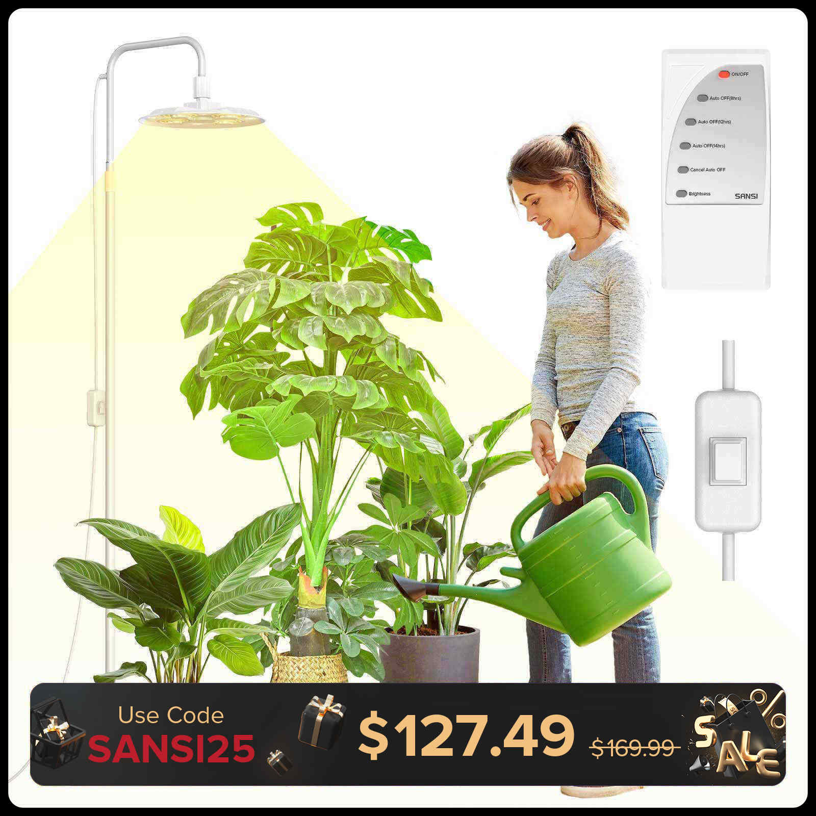 SANSI Tall Standing Grow Light With Remote Control (US ONLY)