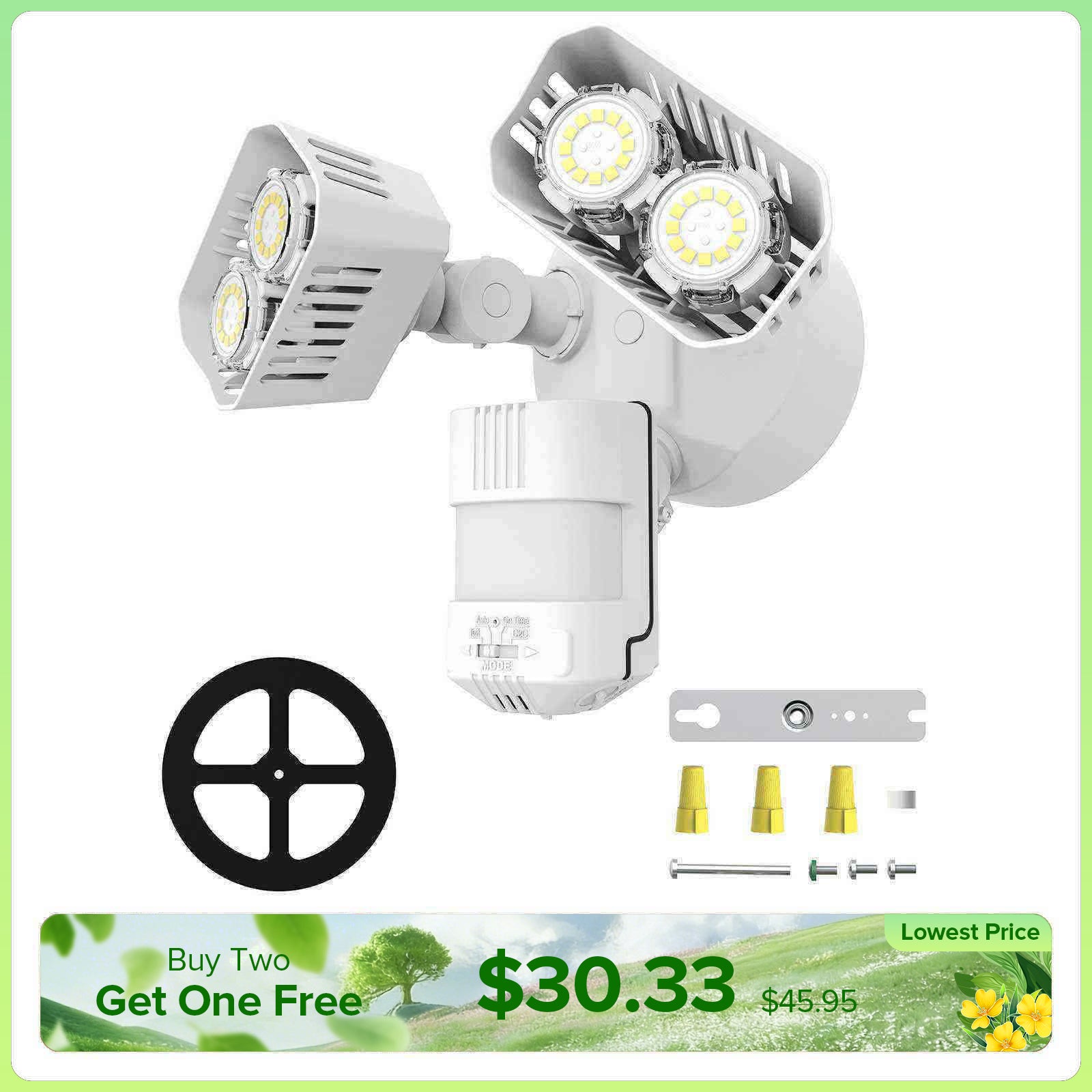 Upgraded 28W LED Security Light (Dusk to Dawn & Motion Sensor)(US ONLY)