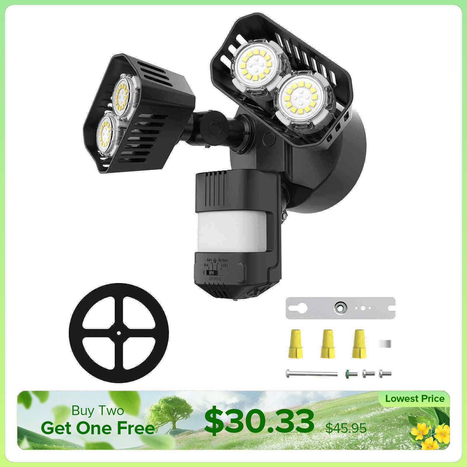 Upgraded 28W LED Security Light (Dusk to Dawn & Motion Sensor)(US ONLY)