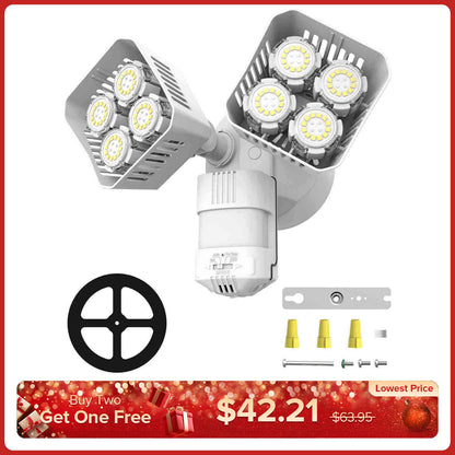 Quadratisches, verbessertes 54-W-LED-Sicherheitslicht (Dämmerung bis Morgengrauen und Bewegungssensor) (NUR USA/KANADA)