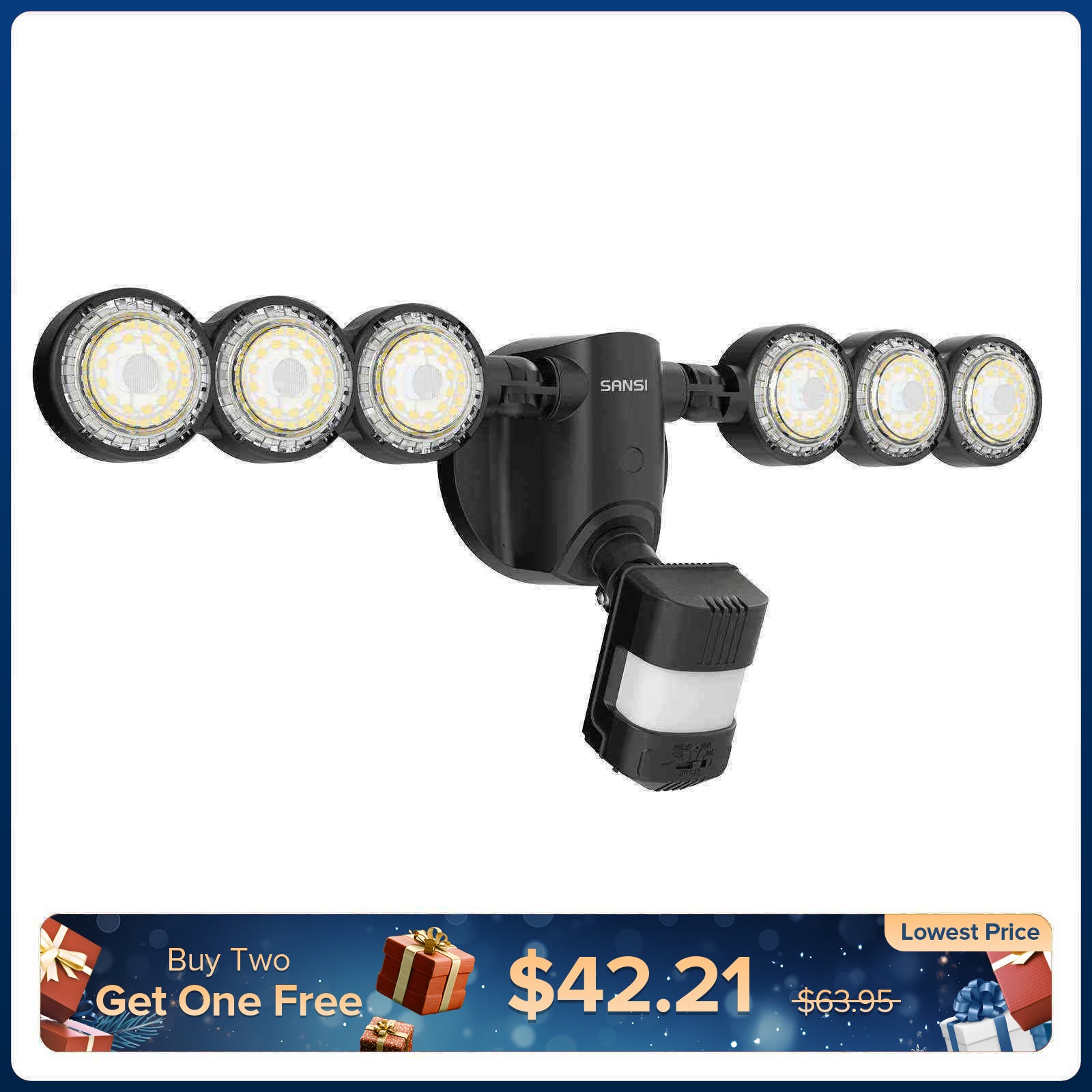 55W LED Security Light (Dusk to Dawn & Motion Sensor)(US ONLY)