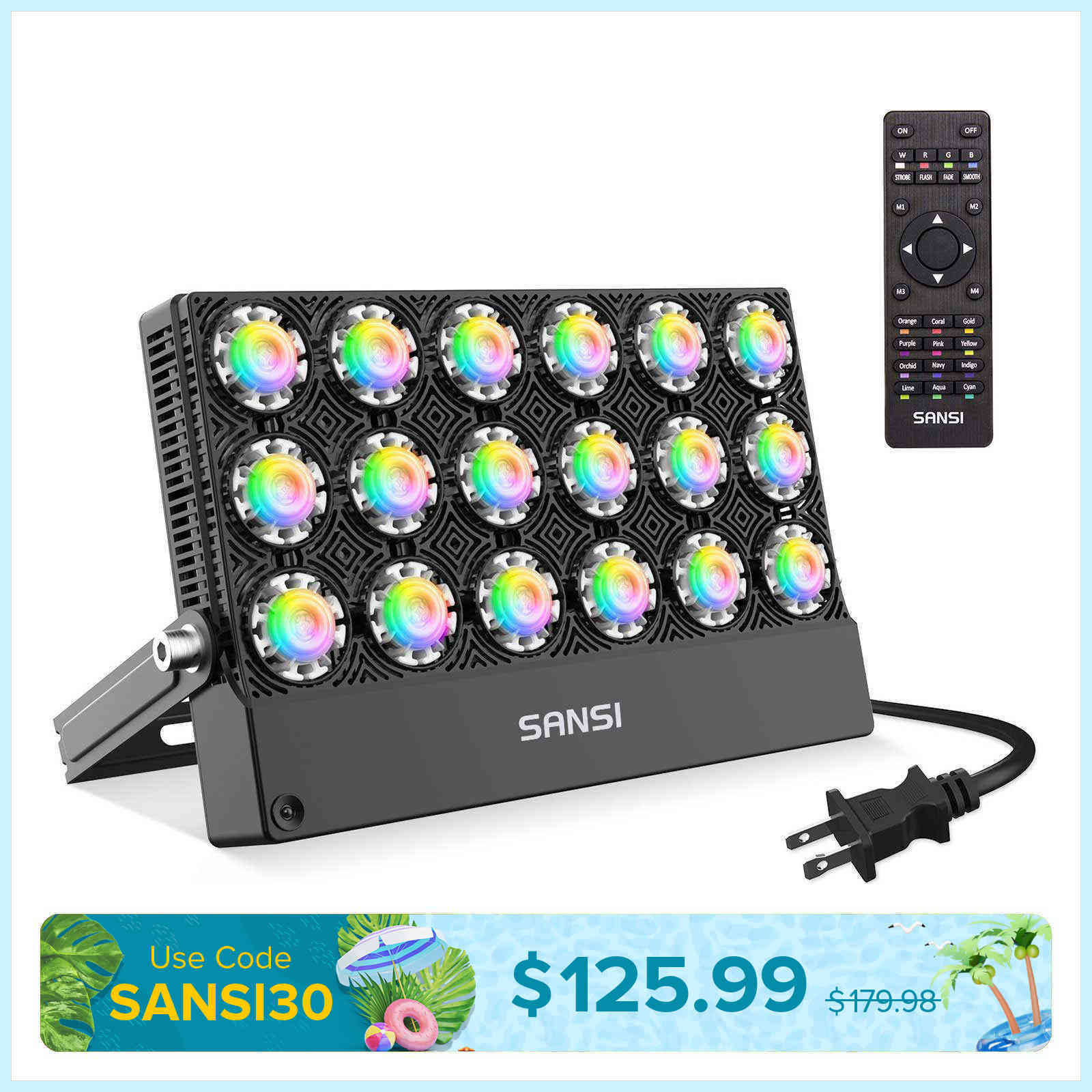 100W RGB LED Flood Light (US ONLY)