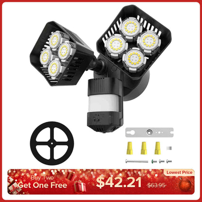 Quadratisches, verbessertes 54-W-LED-Sicherheitslicht (Dämmerung bis Morgengrauen und Bewegungssensor) (NUR USA/KANADA)