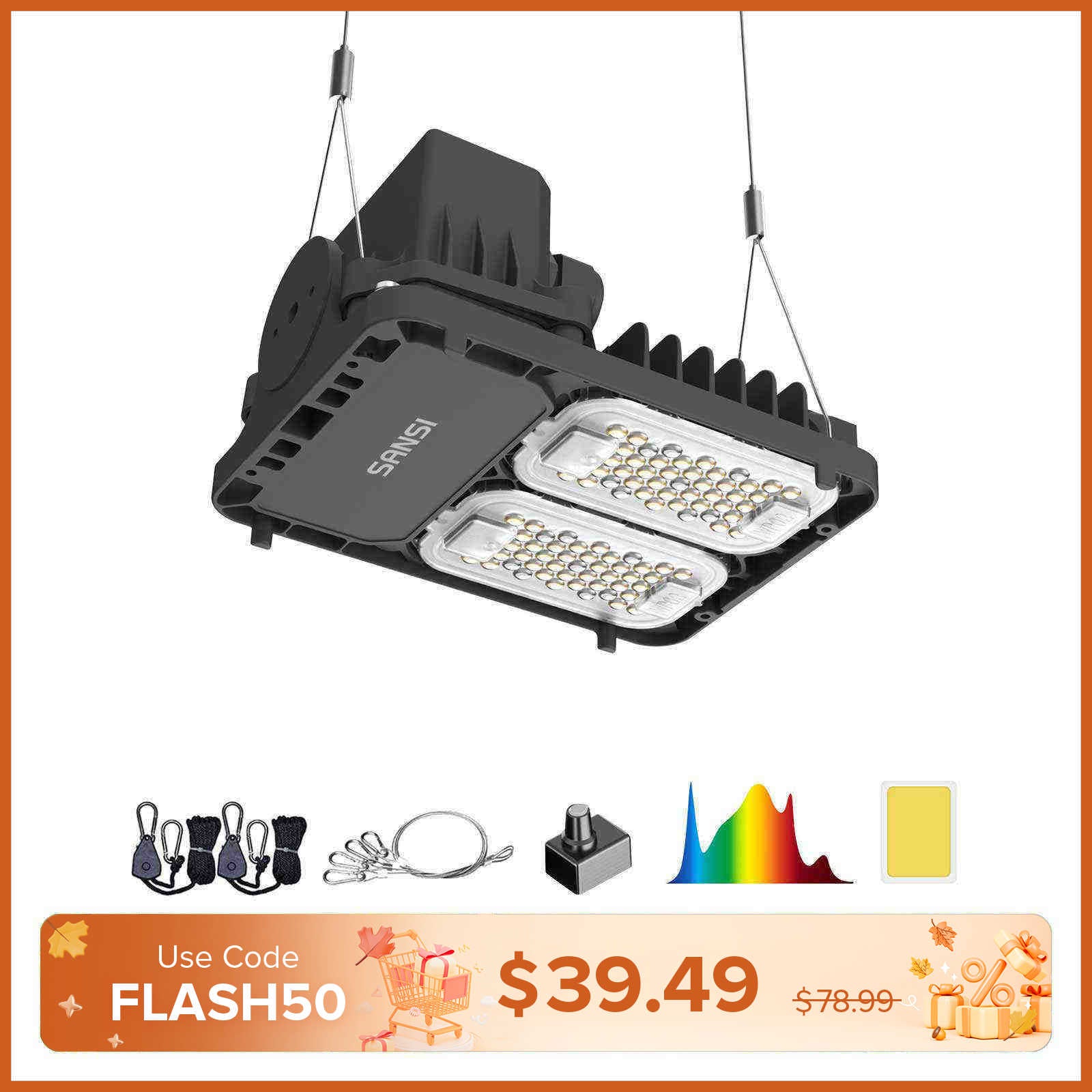 Dimmable 50W LED Grow Light (EU ONLY)