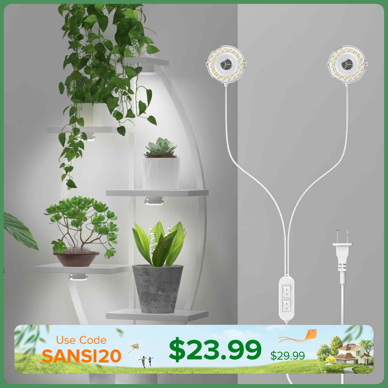 SANSI 10W LED Puck Grow Light (US/CA ONLY)