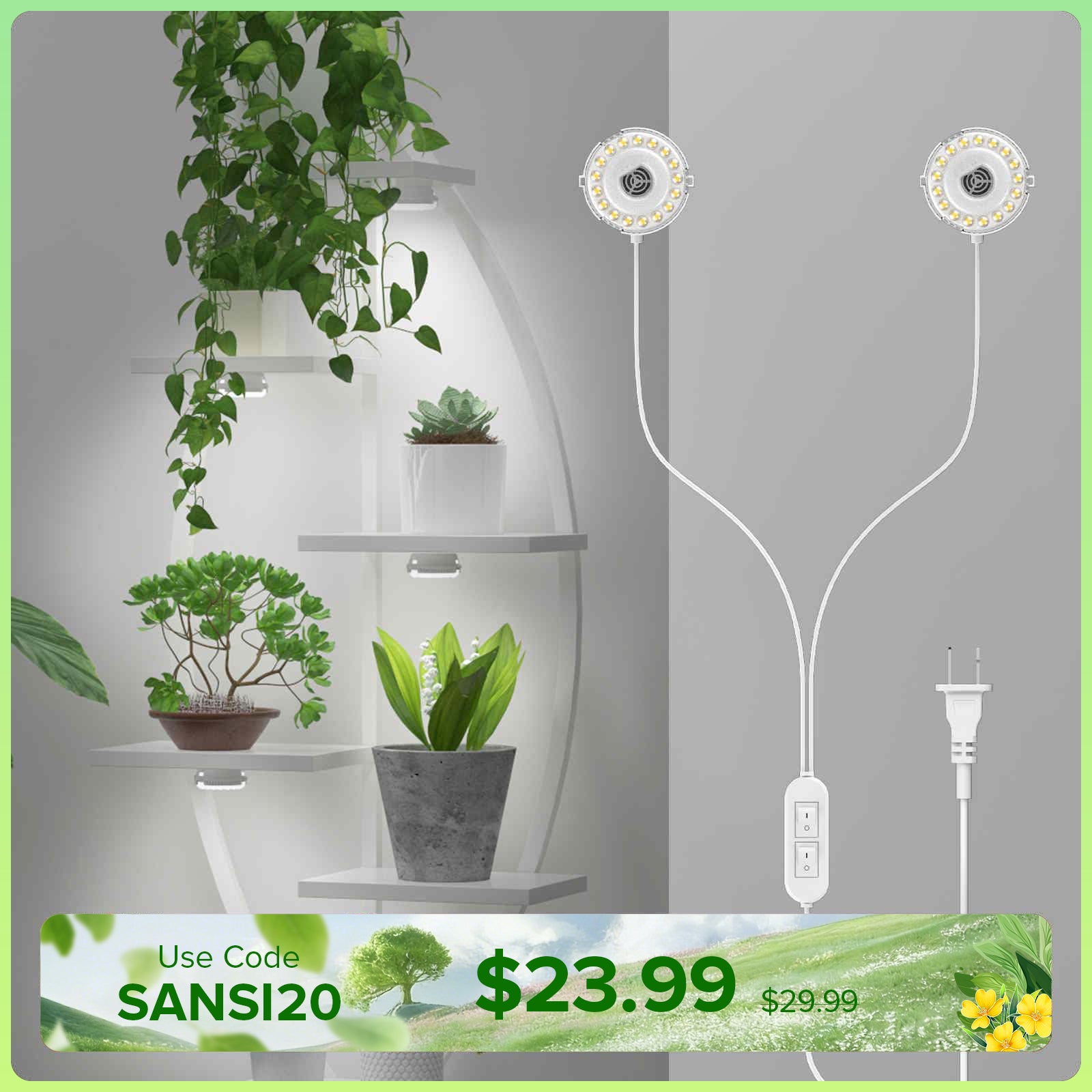 SANSI 10W LED Puck Grow Light (US/CA ONLY)