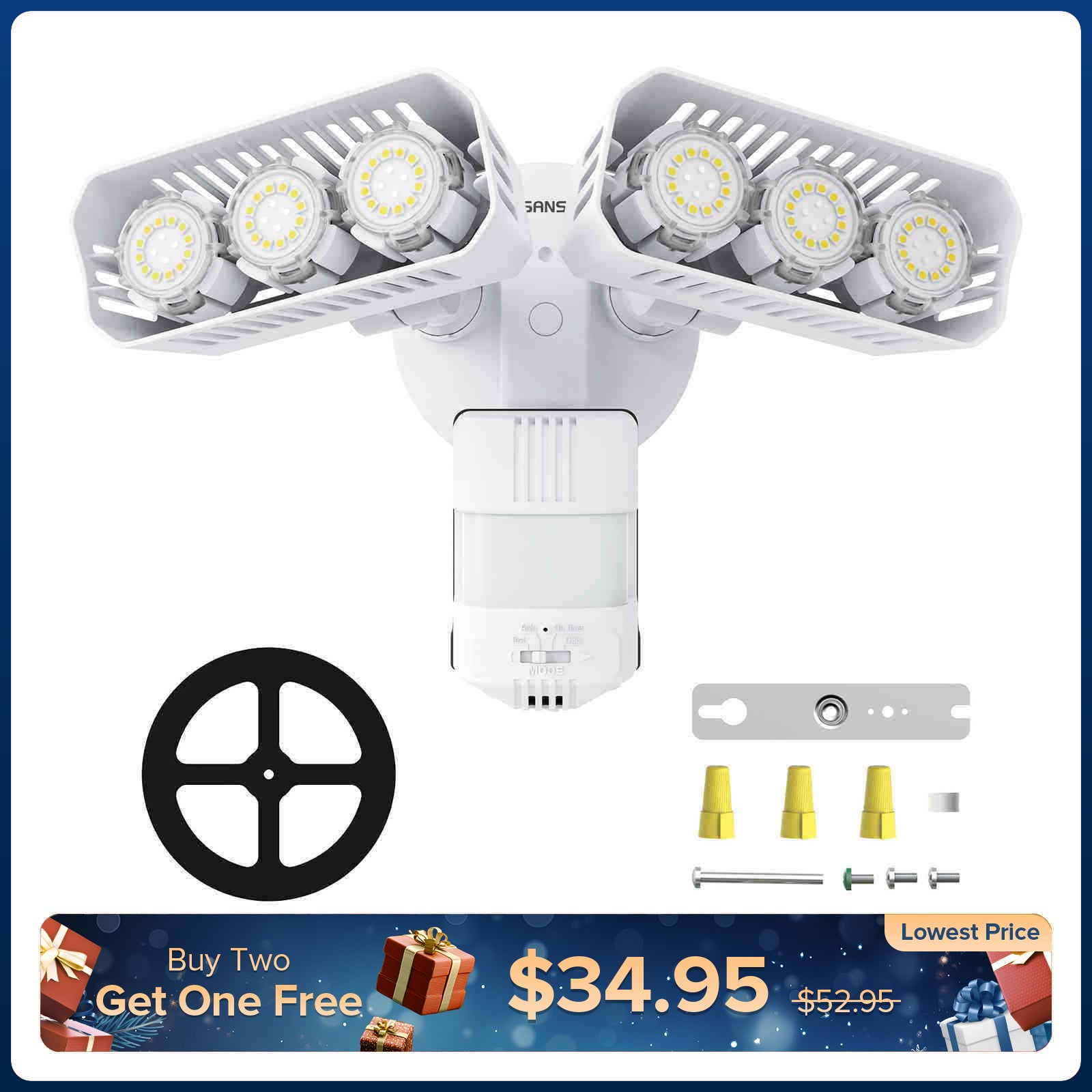 38W LED Security Light (Dusk to Dawn & Motion Sensor)(US CA ONLY)