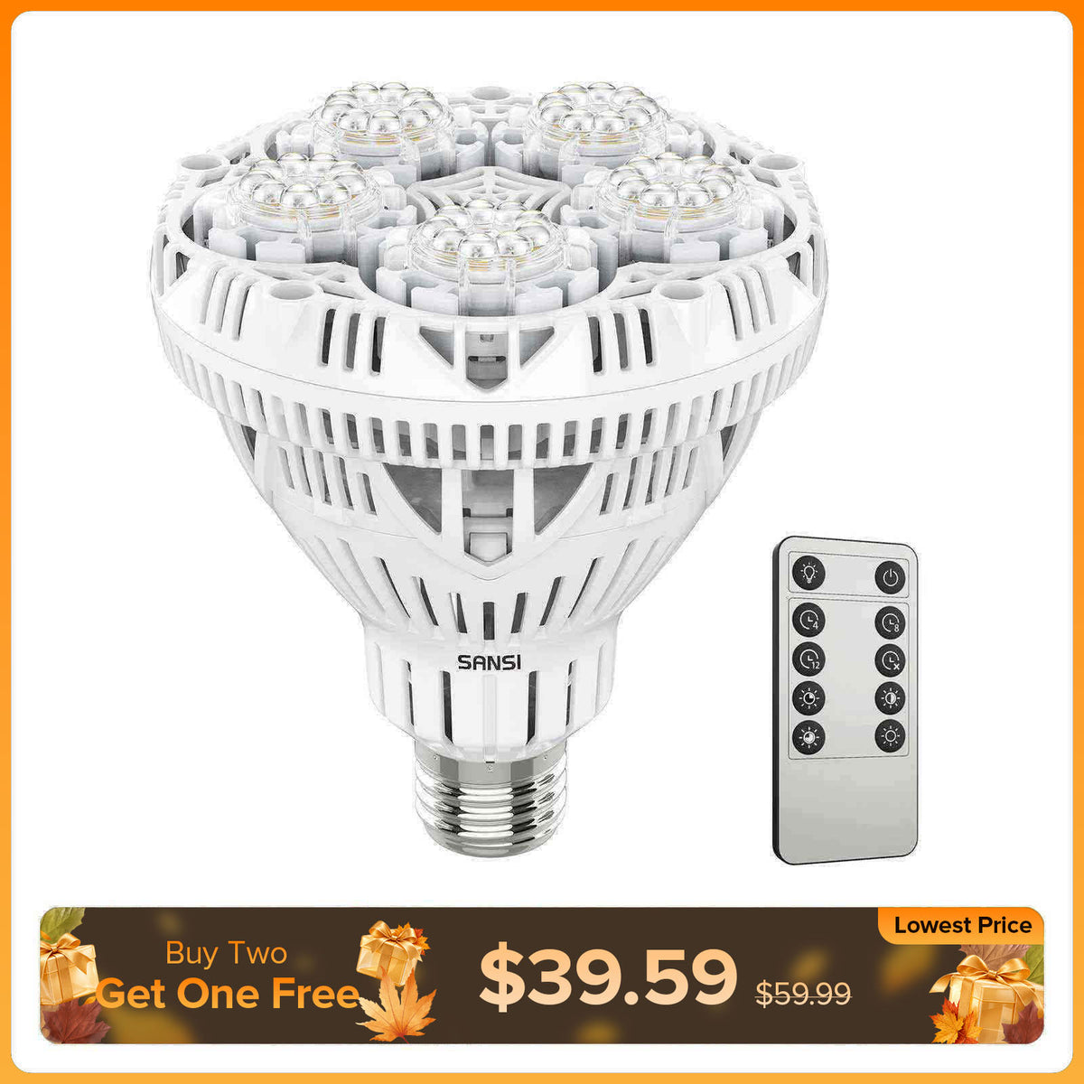 BR30 30W LED-Pflanzenlampe mit Fernbedienung (NUR USA/Kanada)