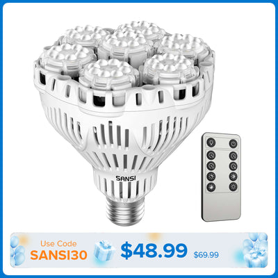 BR30 40W LED Grow Light Bulb With Remote Control