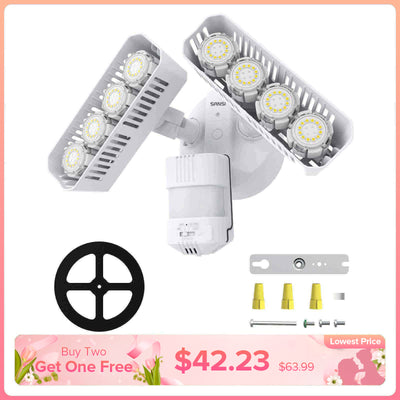 Rechteckiges, verbessertes 54-W-LED-Sicherheitslicht (Dämmerung bis Morgengrauen und Bewegungssensor) (NUR USA/KANADA)