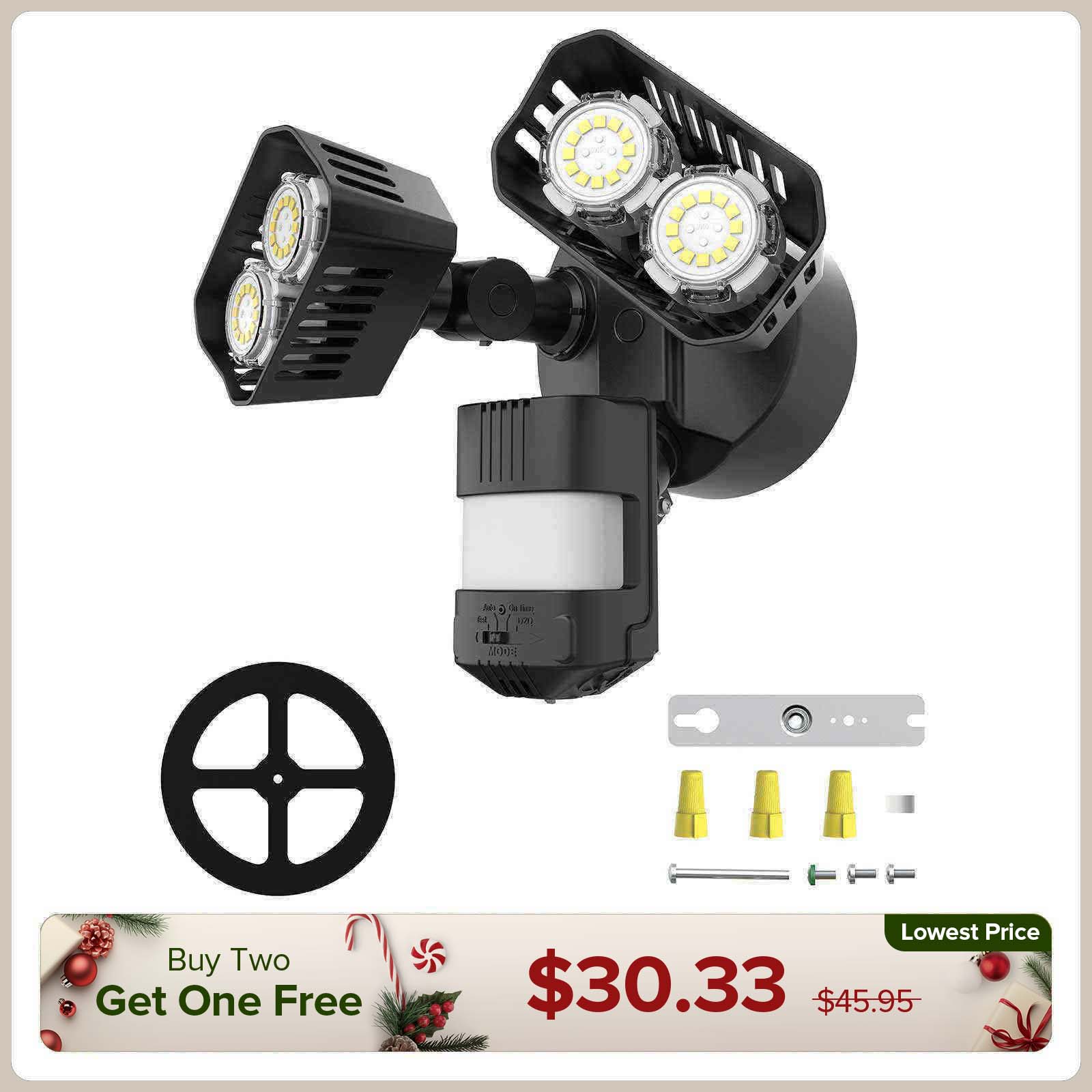 Verbessertes 28-W-LED-Sicherheitslicht (Dämmerung bis Morgengrauen und Bewegungssensor) (NUR USA)