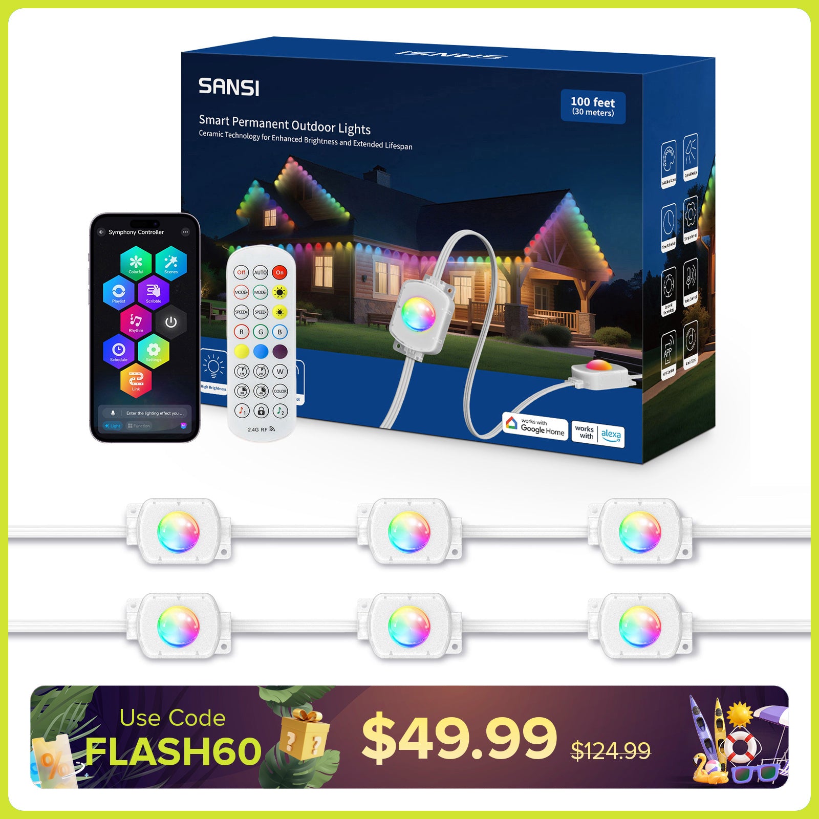 SANSI Smart Permanent Outdoor RGB Lights(US ONLY)