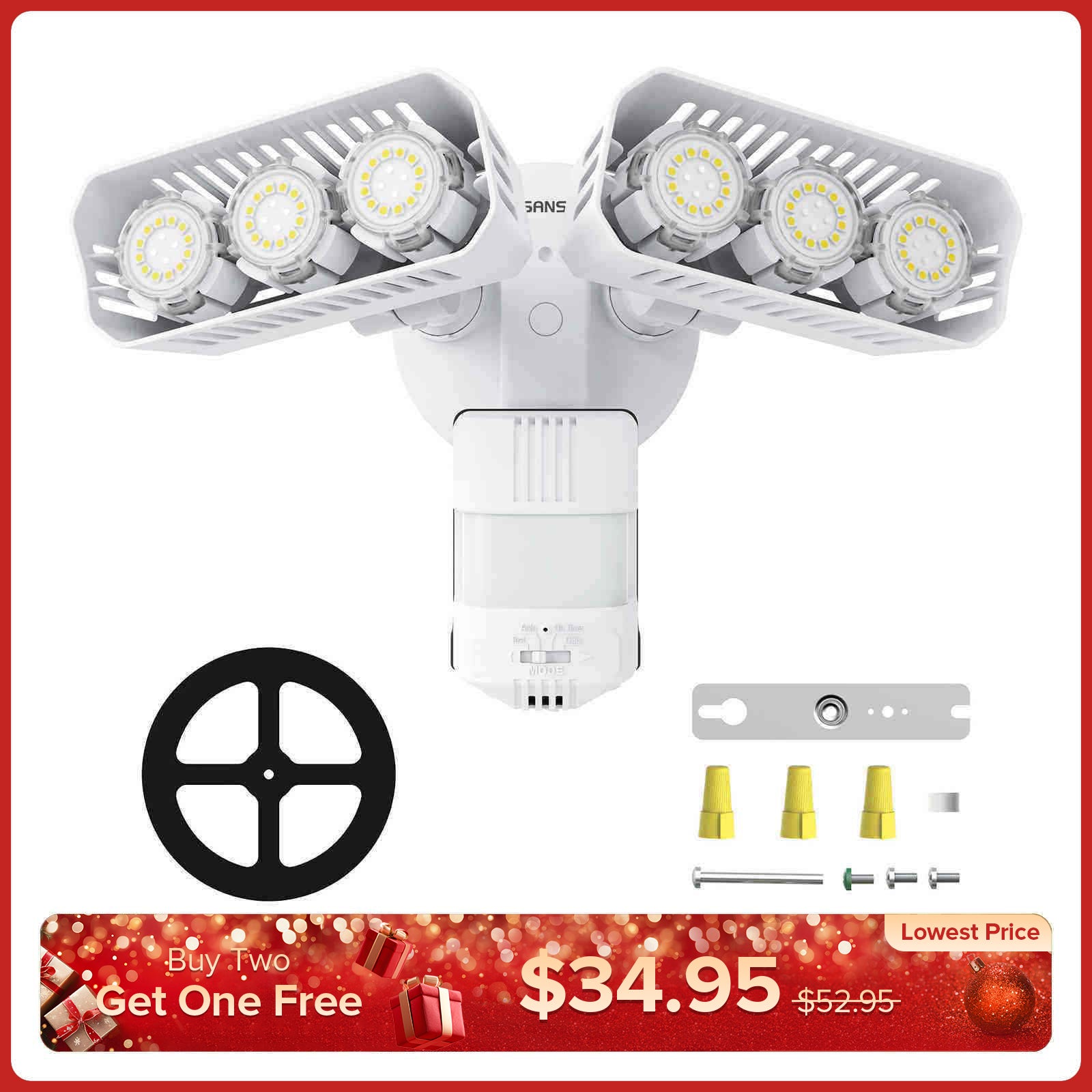 38-W-LED-Sicherheitslicht (Dämmerung bis Morgengrauen und Bewegungssensor) (NUR USA, Kalifornien)