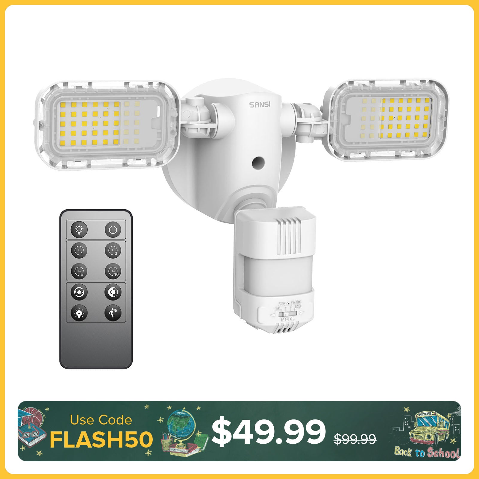 90W LED Security Light With Remote Control (Dusk to Dawn & Motion Sensor)(US/CA ONLY)