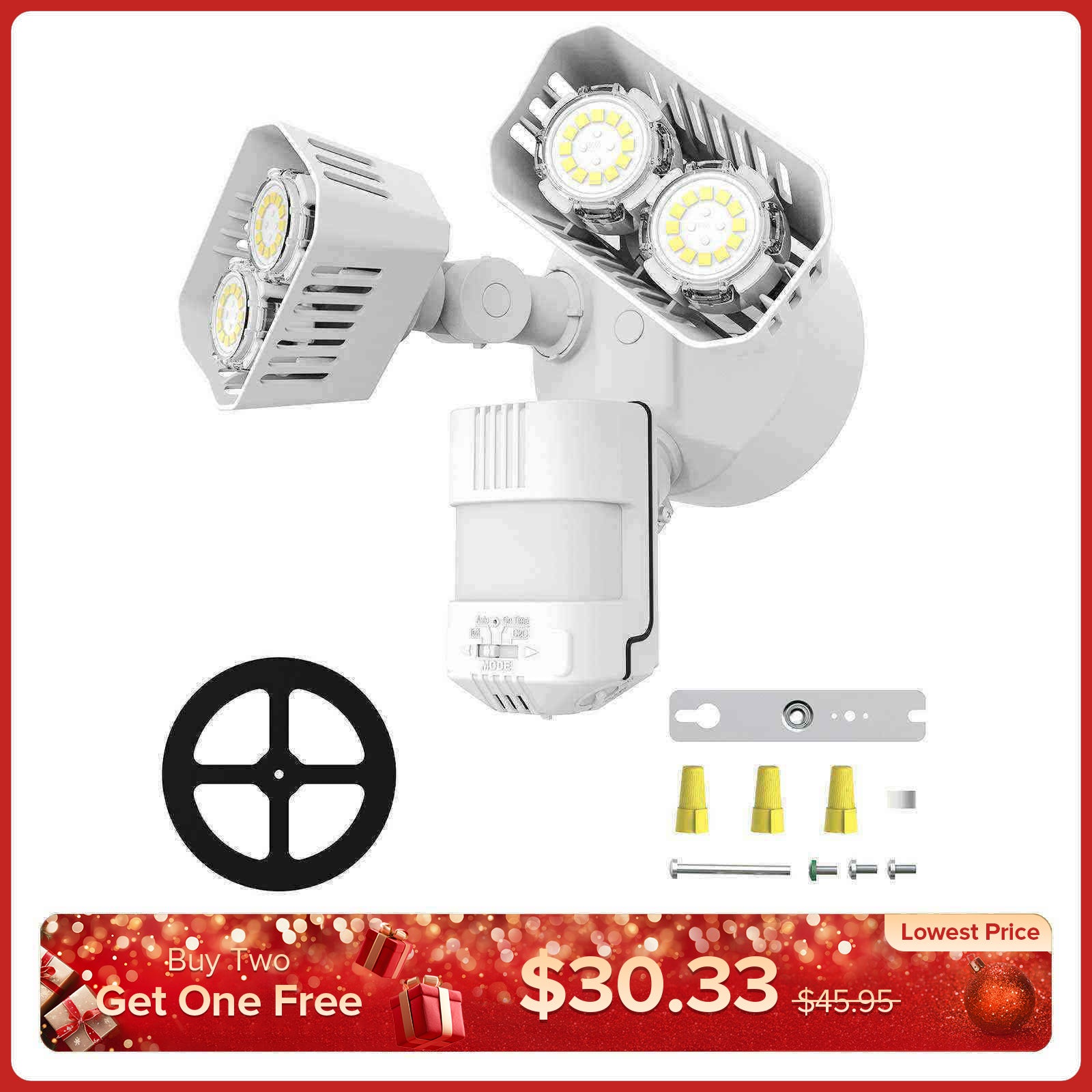 Verbessertes 28-W-LED-Sicherheitslicht (Dämmerung bis Morgengrauen und Bewegungssensor) (NUR USA)