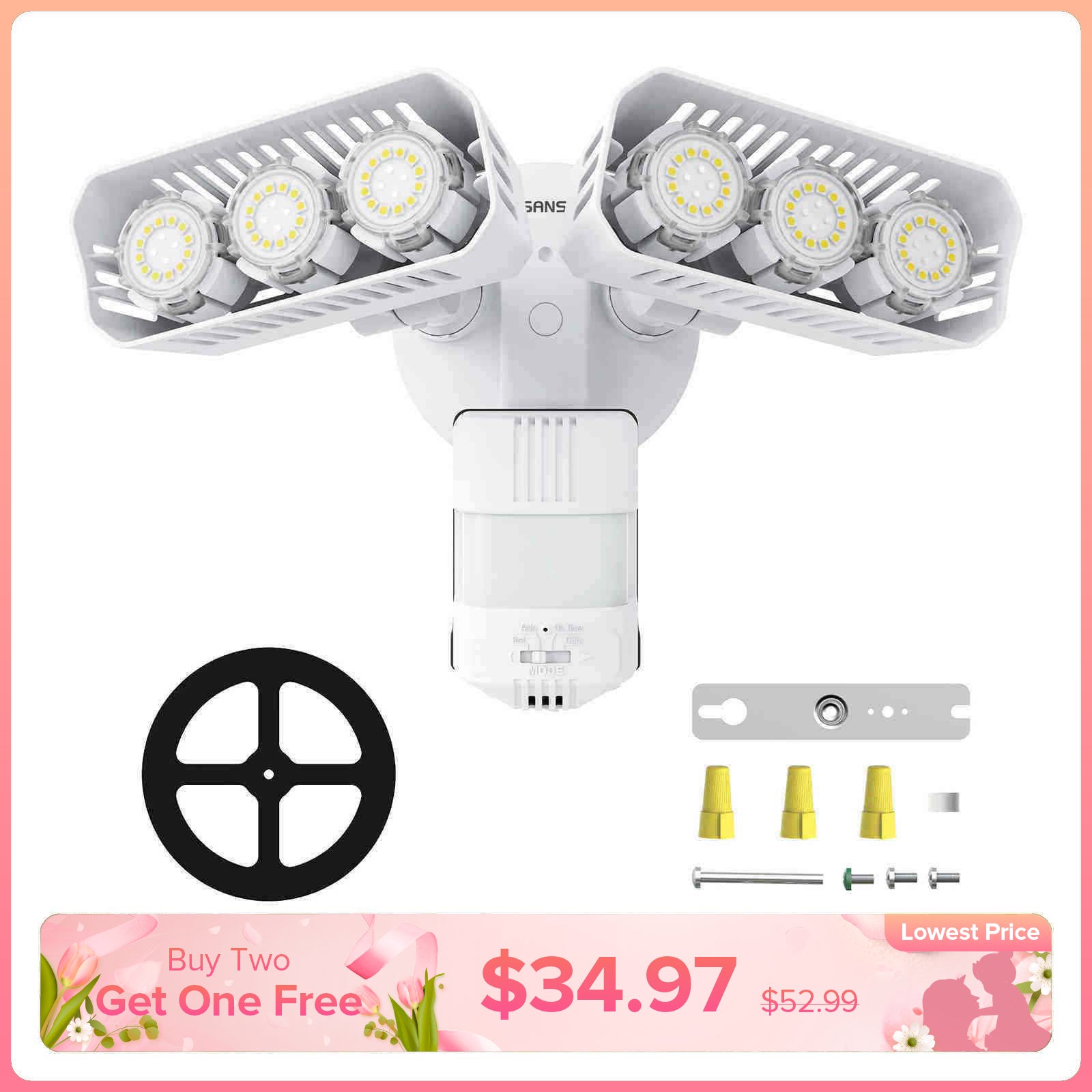 38W LED Security Light (Dusk to Dawn & Motion Sensor)(US CA ONLY)