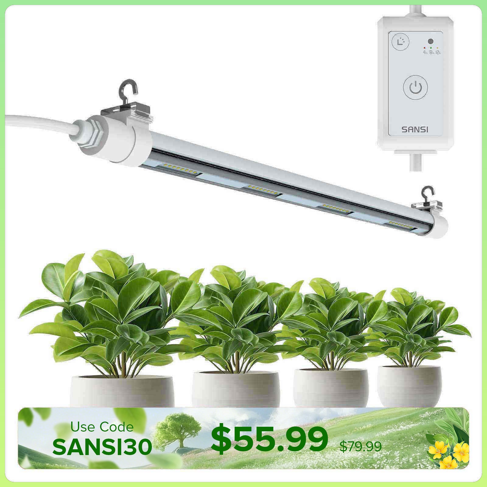 SANSI T8 25W LED Grow Light