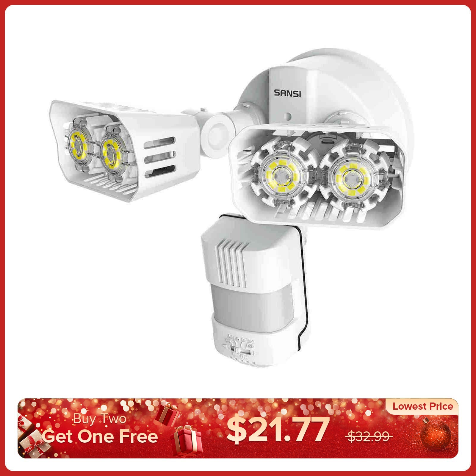 18-W-LED-Sicherheitslicht (Dämmerung bis Morgengrauen und Bewegungssensor)