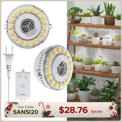 SANSI 10W LED Puck Pflanzenlampe mit Timer und Dimmer