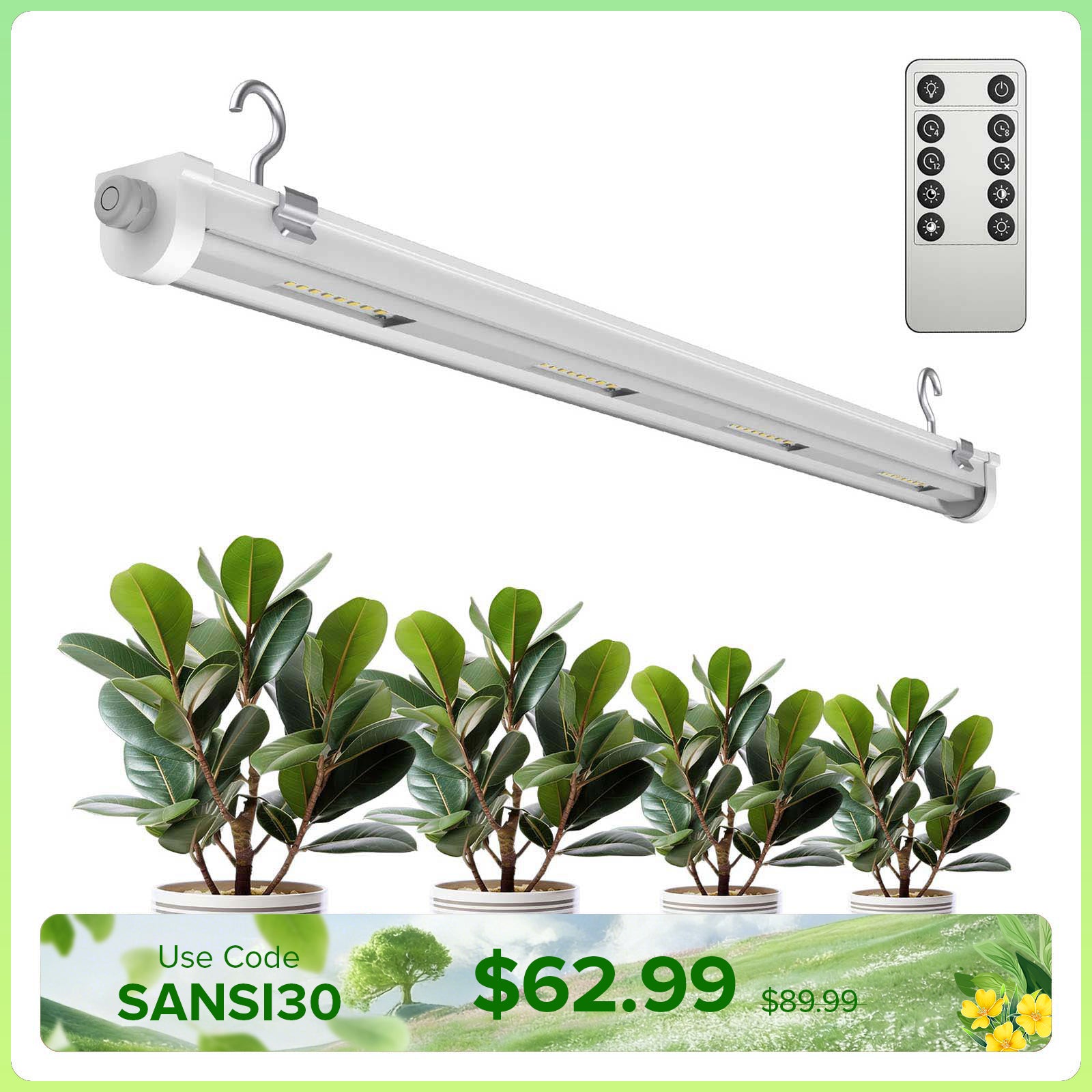 SANSI T8 25W LED Grow Light | Remote Control