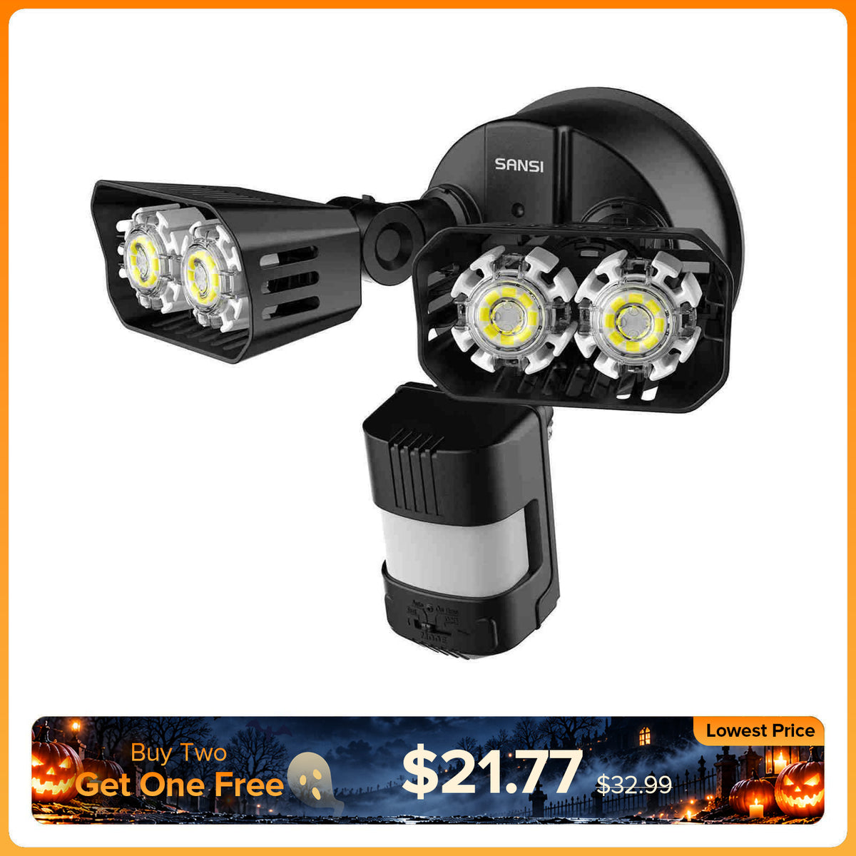 SANSI 18W LED Security Light (Dusk to Dawn & Motion Sensor)