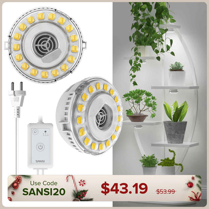 SANSI 10W LED Puck Pflanzenlampe mit Timer und Dimmer