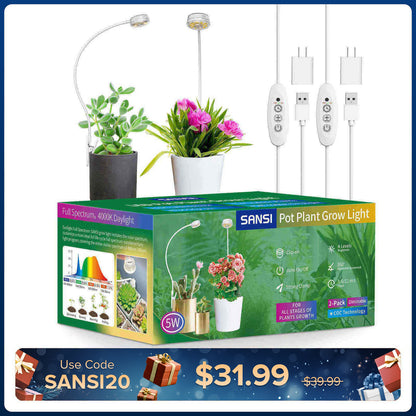 (Gift Packing) 5W Pot Clip LED Grow Light (US/CA ONLY)