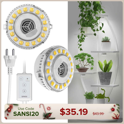 SANSI 10W LED Puck Pflanzenlampe mit Timer und Dimmer