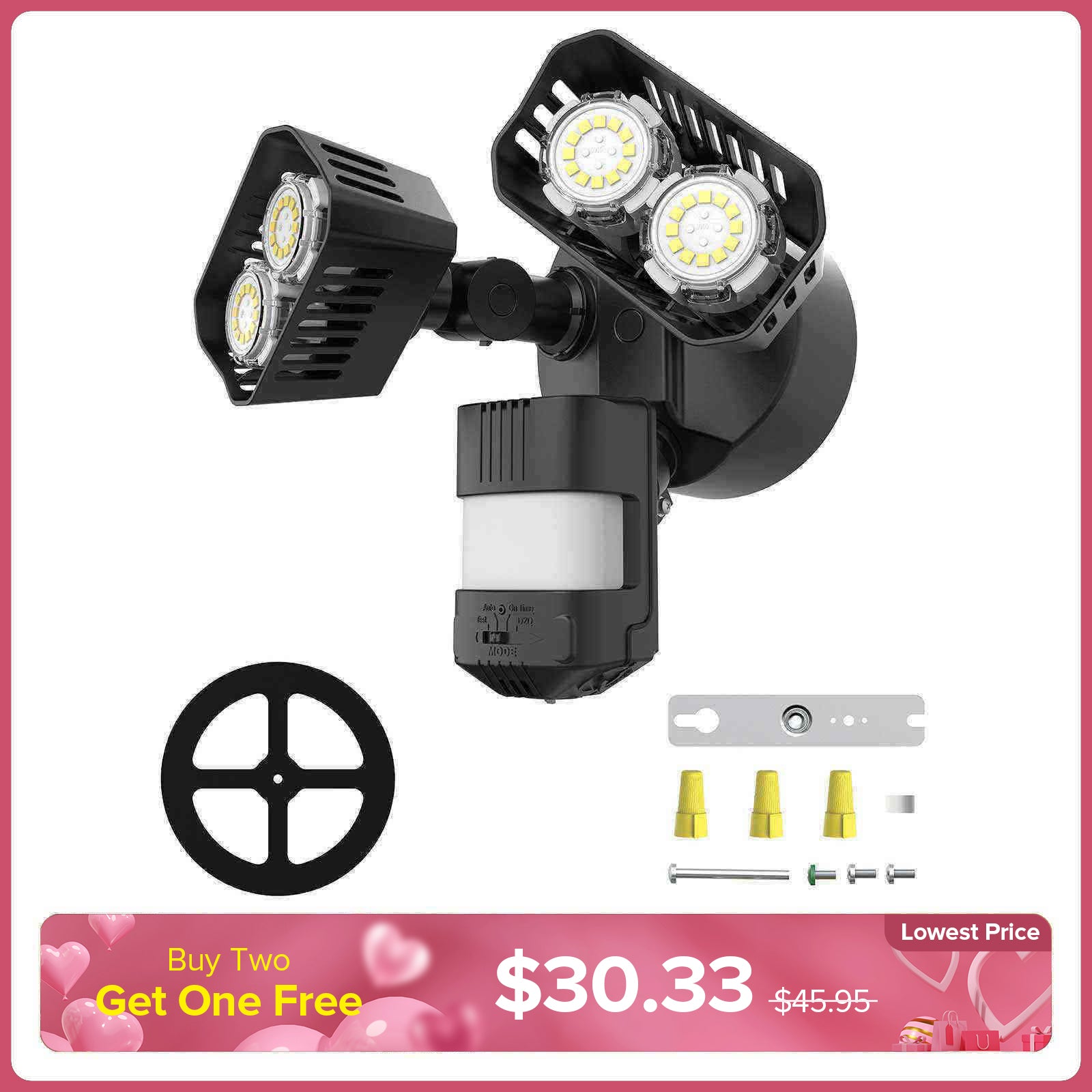 Upgraded 28W LED Security Light (Dusk to Dawn & Motion Sensor)(US ONLY)